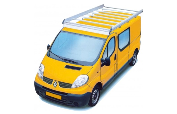 Dachgepäckträger aus Aluminium für Renault Trafic, Bj. 2001-2014, Radstand 3098mm, Hochdach, L1/H2