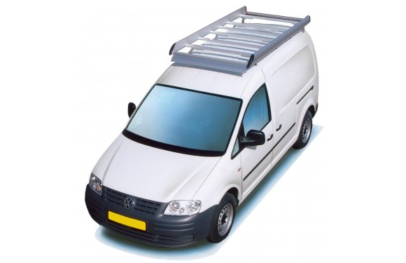 Dachgepäckträger aus Aluminium für Volkswagen Caddy Maxi, Bj. ab 2008, Radstand 3002mm, Normaldach, ohne Dachklappe, mit Hecktüren